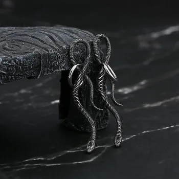 Boucles d'oreilles Punk Rock en acier inoxydable 316L, serpent 3D, bijoux à la mode, animaux pour femmes Mn, nouvelle collection 2024