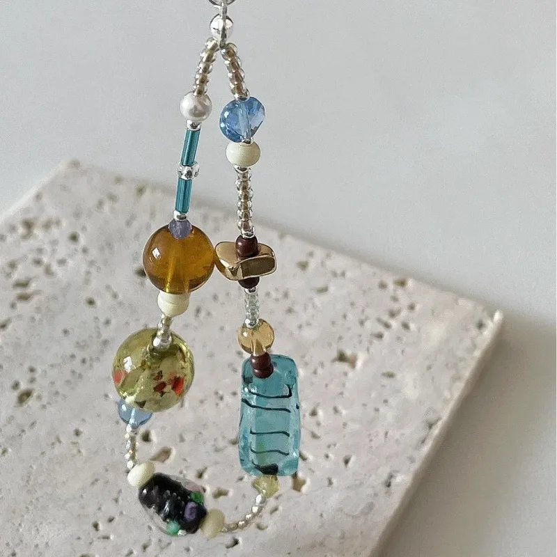 

1 Piece Mint Brown Beaded Stretchy Phone Charm INS Style CCD Camera Pendant Aesthetic Phone Chain for Polaroid Journal Decor