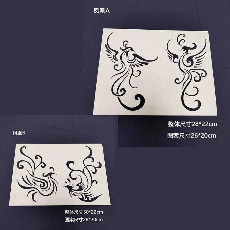 Dragon Deer Sashiko Stencil - Embroidery Template for Placemat, Symbol of Luck & Longevity - Reusable Drawing Design