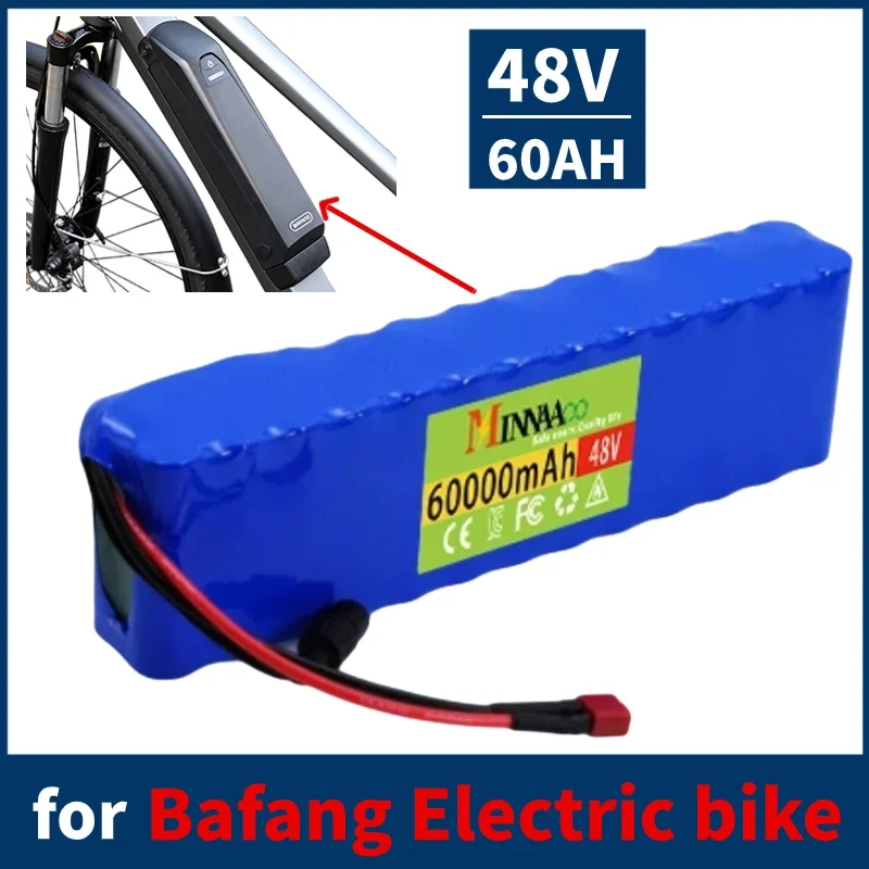 

48V 60Ah 13s2p Rechargeable Li-ion Battery 1000W 54.6mah for electric bike with BMS and XT60 DC Plug+charger