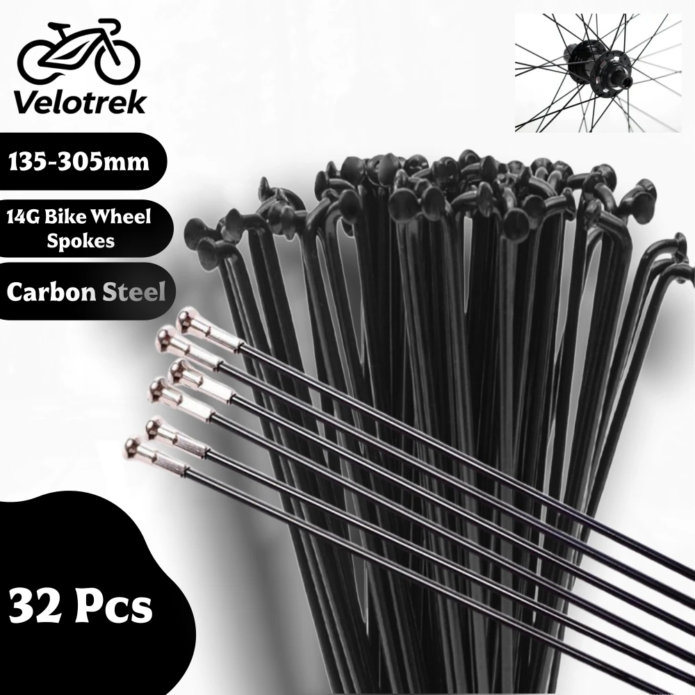 AliExpress GODLIKE High Quantity 32pcs Bicycle Spokes Bike Wheel Spokes 14G Steel Bicycle Spokes Various Diameter Black J-Bend Spoke Various Sizes