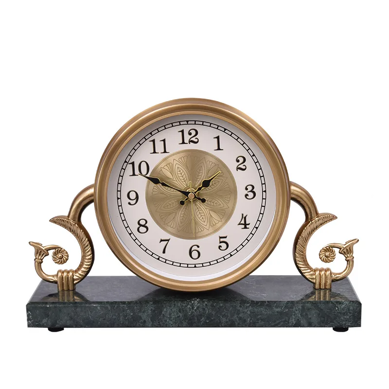 

ZML creative table clock home decoration marble table bedside table ornament standing clock
