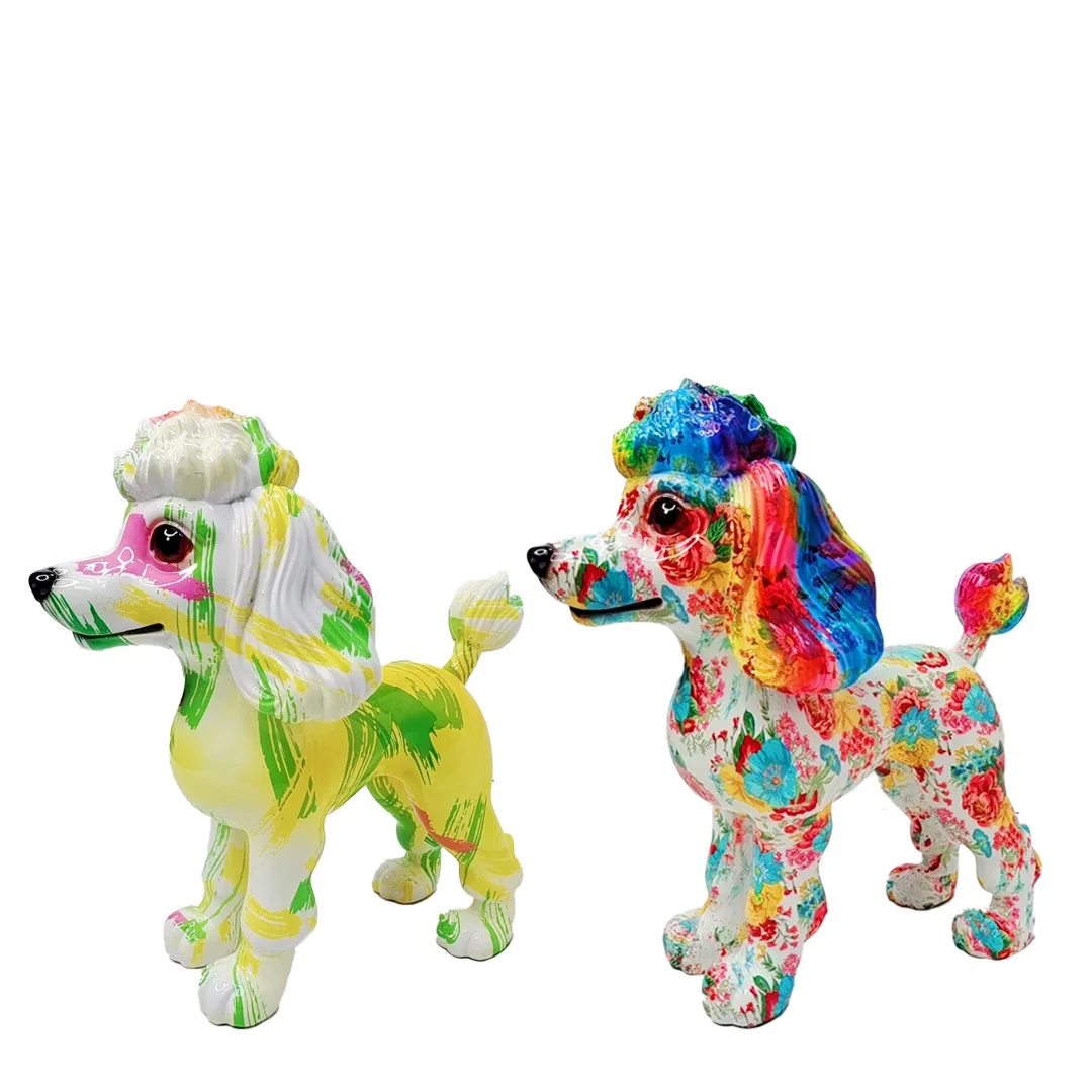 Painted Noble Lady Dog Model Ornament. Home Tv Cabinets, Office Handicrafts. New Home Opening Gift
