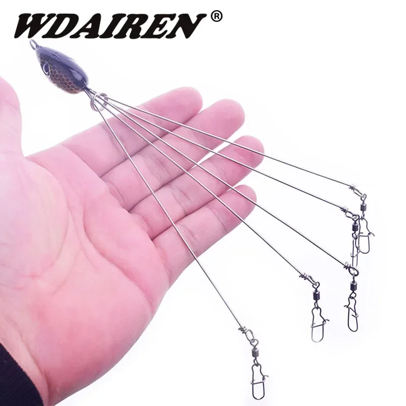 1 Pc Fishing Lure Rig 5 Arms Alabama Rig Head Swimming Bait Bass Swivel Snap Connector Minnow Fishing Group Lure Extend Bracket