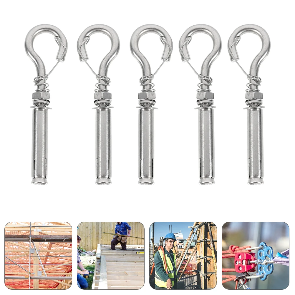 

5pcs Stainless Steel Expansion Heavy Duty Manhole Cover Lifting Anti-Theft Hook For Home Decoration Engineering Use Expansion