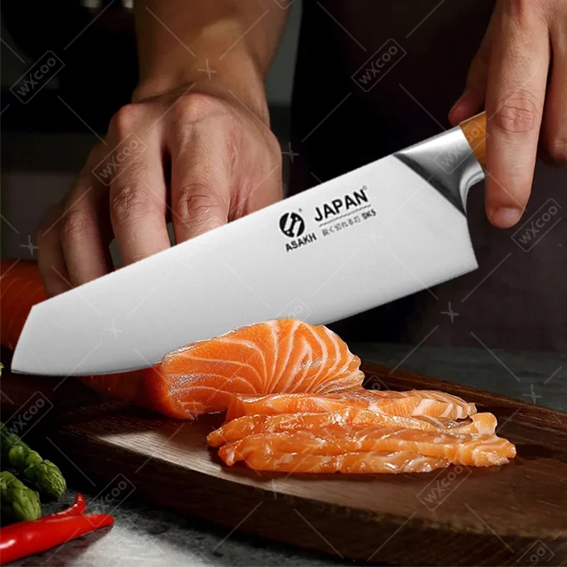 WXCOO 1PCS Kitchen Chef Knife Meat Cleaver Cutting Fish Knife Bone Cutter Fruit Slicing for Cooking BBQ Steak Knife with Box