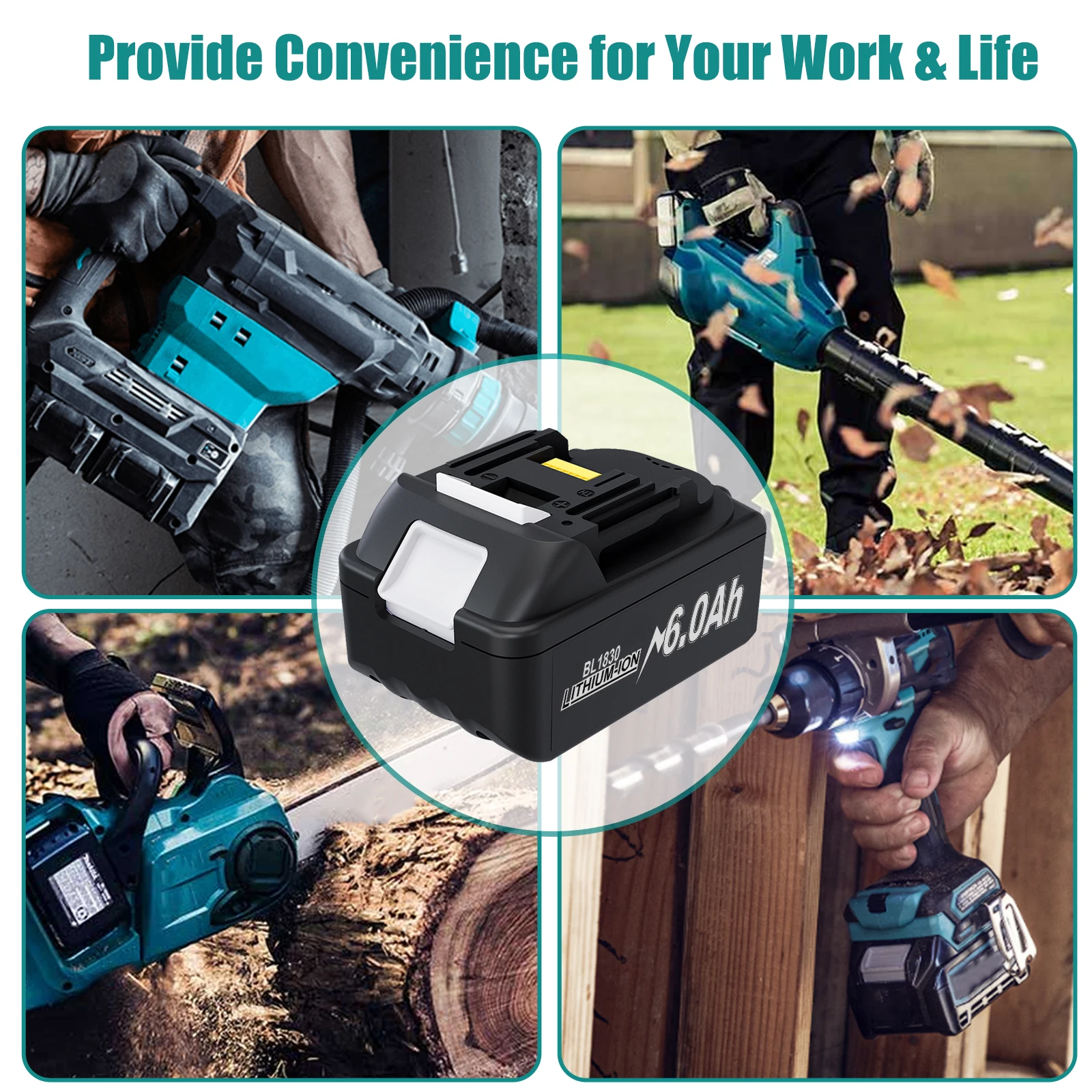 12V 6000 mah charger For Makita Battery Rechargeable Replacement BL1840 BL1850 BL1860 BL1860B Tools Power Bank Free shipping