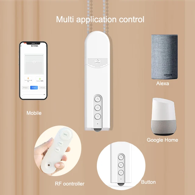 Zigbee Tuya WiFi Bluetooth Smart Electric Curtain Motor Chain Roller Shutter DIY Electric Shutter Drive Solar Panel Google Home