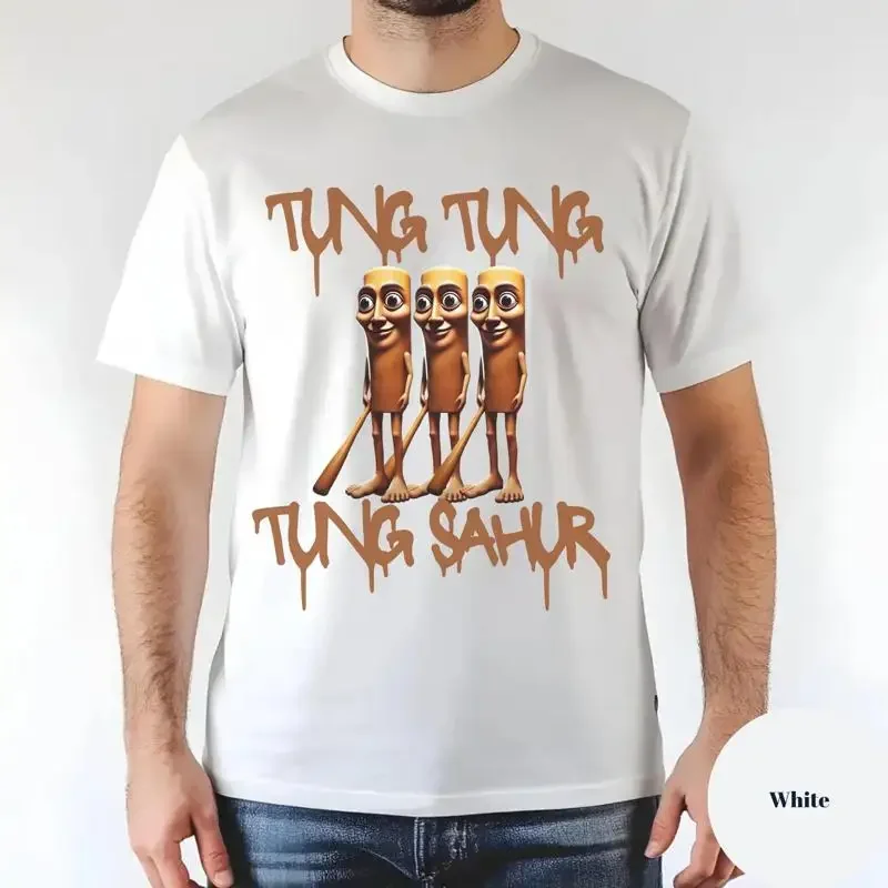 Tung Sahur Lustiges Baseballschläger-Meme-T-Shirt Italian BrainroT Dank Memes Unhinged Clothes Seltsames Geschenk