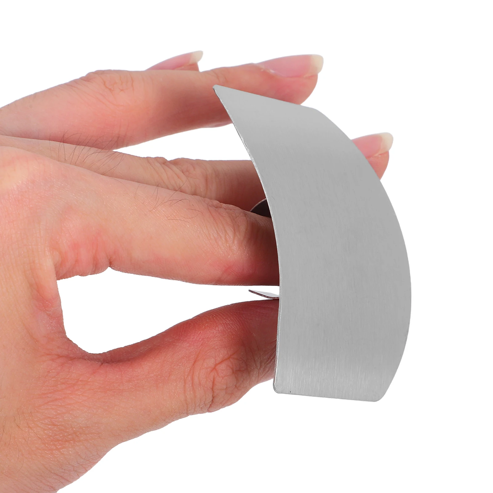 

4Pcs Culinary Finger Shield Stainless Steel Hand Protector for Vegetable Meat Cheese Slicing Dicing Chopping Food Prep Safety