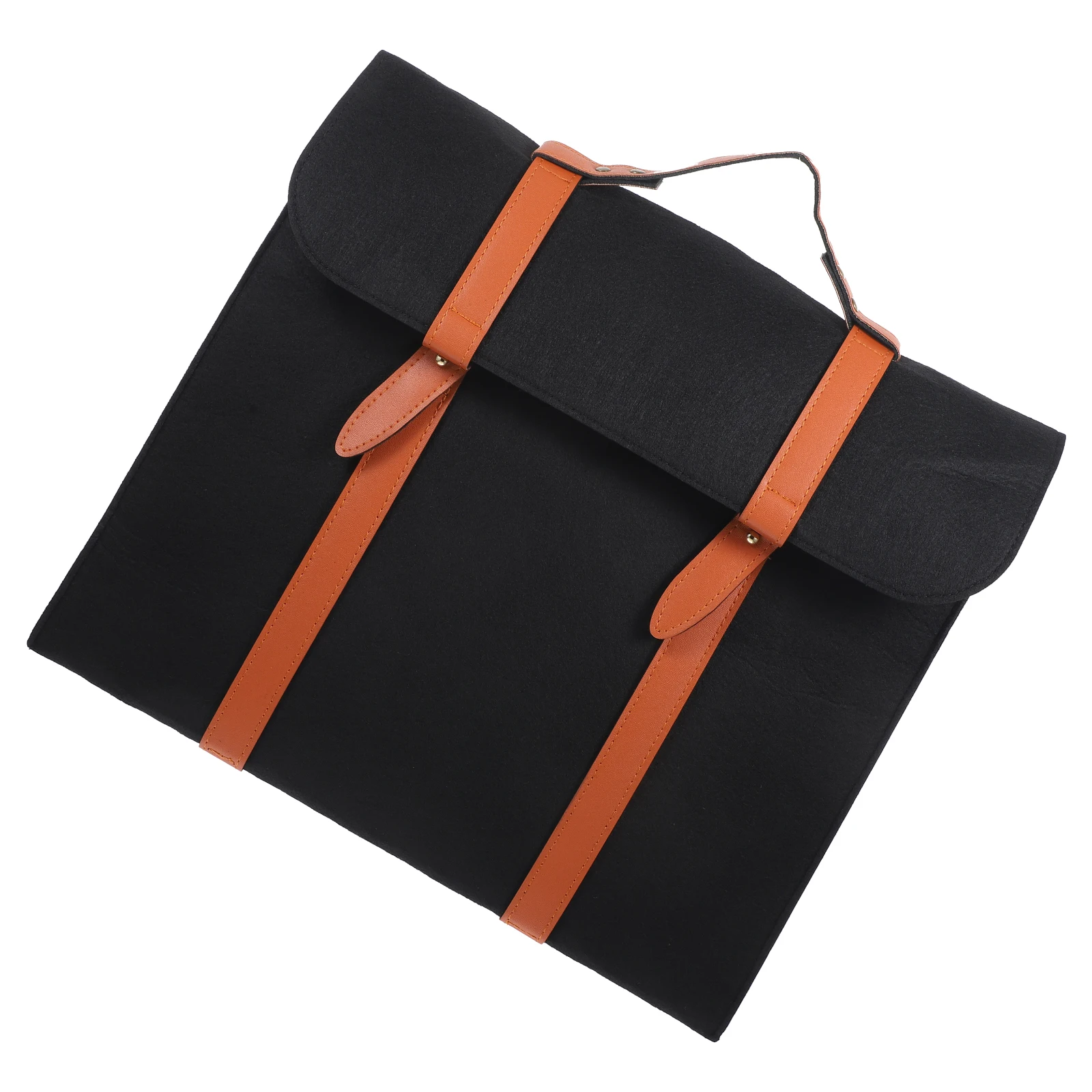 

1pc 15.6 Laptop Bag Durable Felt Protective Case Soft Lining Shockproof For Computer Handbag School Work Travel Black