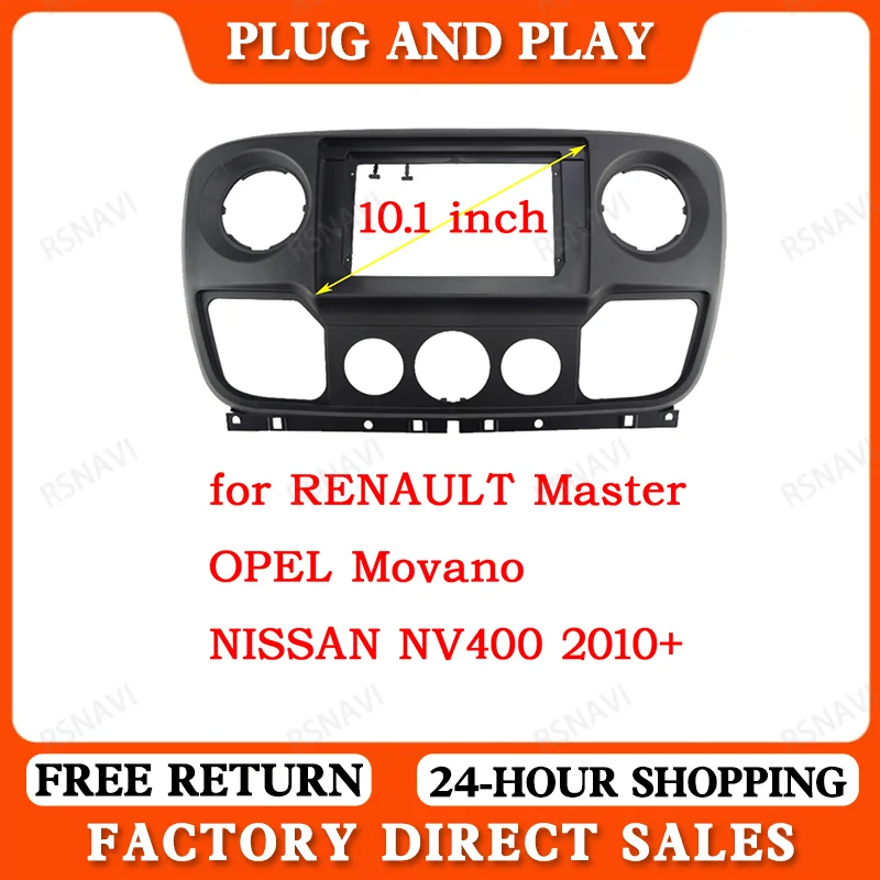 Car Radio Facia Frame For Renault Master Nissan NV400 Opel Movano Vauxhall Movano 2010-2018 10 inch Stereo Panel Harness Canbus