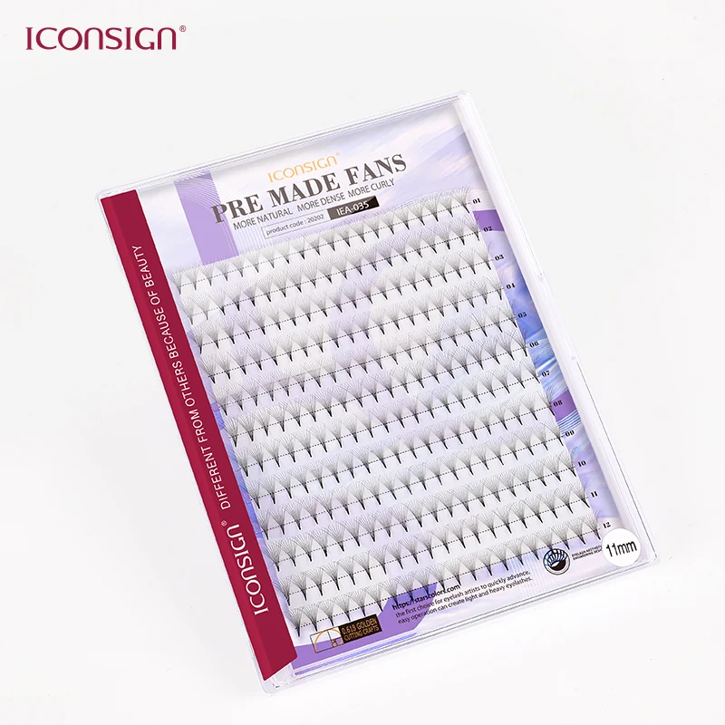 ICONSIGN 240 Bunches 6D/10D Fake Eyelashes 8-15 mm C/D Curl Premade Individual False Lash Extension