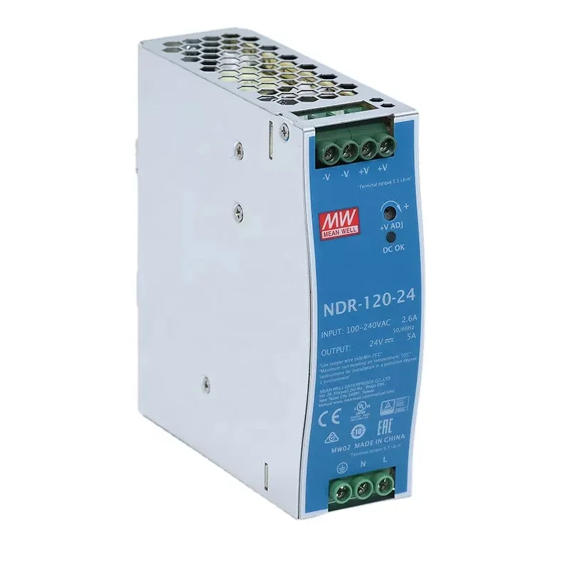 NDR-120-24 120W 24V 5A AC-DC Single Output Slim Industrial DIN Rail Switching Power Supply