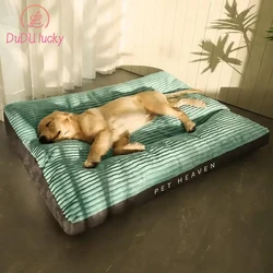 Cama de pana para perro, esterilla de felpa desmontable, fácil de limpiar, cálida, transpirable, lavable, para dormir