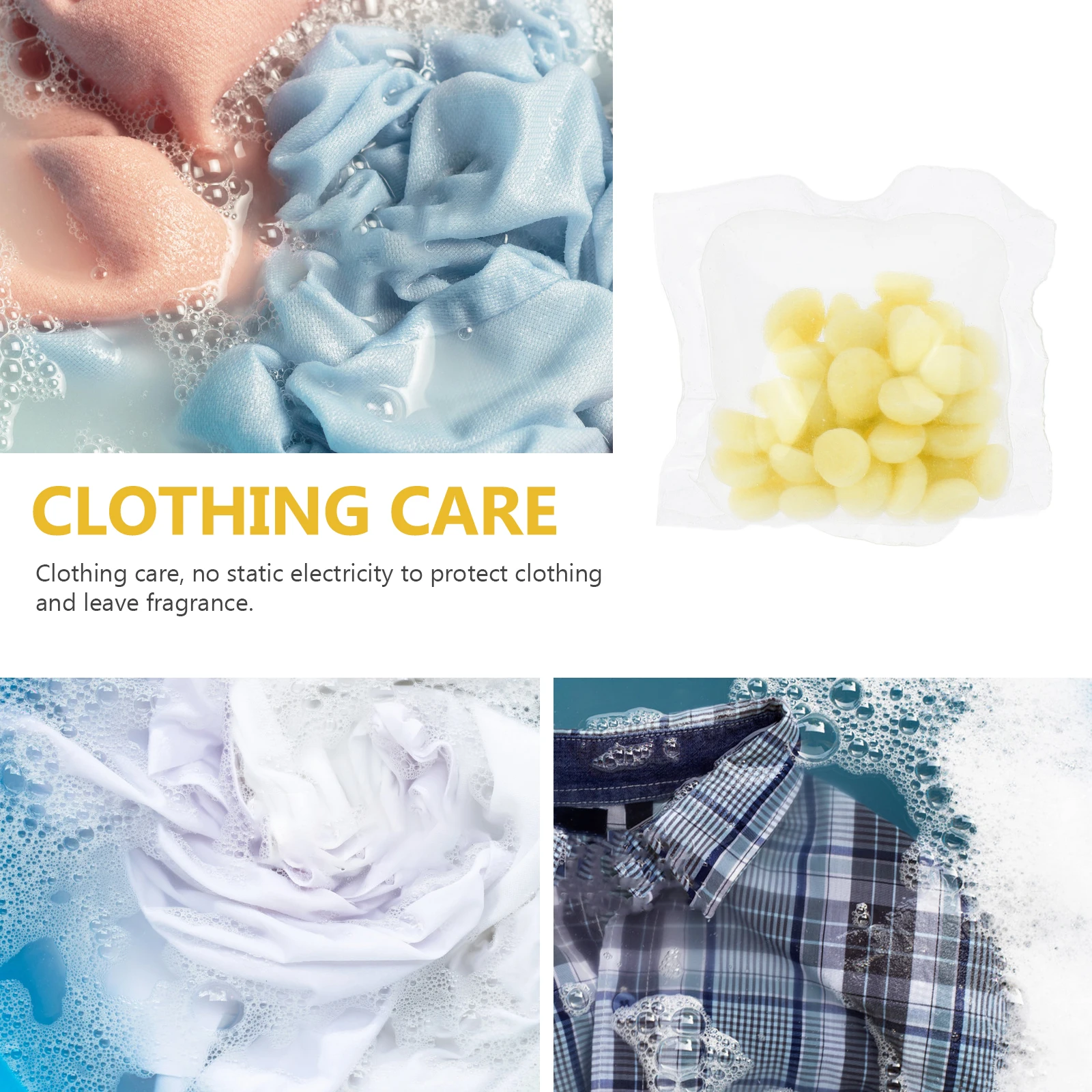 

50pcs Laundry Beads Scent Booster Fragrance Deep Cleaning Quick Dissolution Safe Materials Friendly Clothes Skin Washing