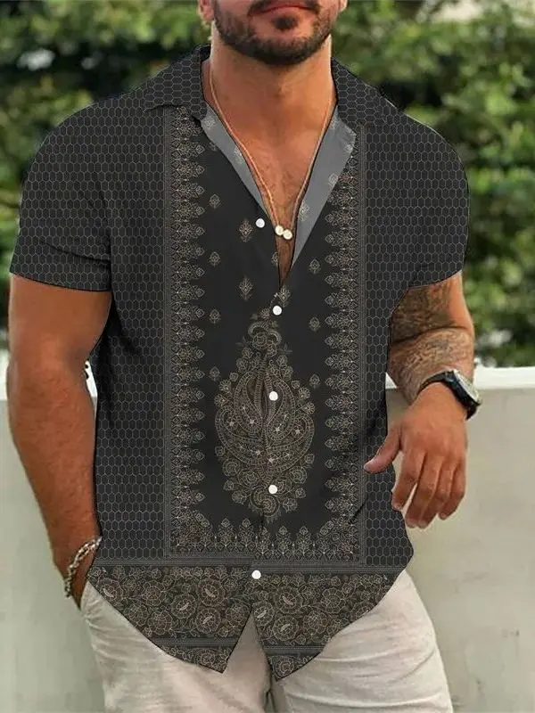 

Мужской кардиган свободного кроя с 3D цифровым принтом, повседневный, модный, из полиэстера, с коротким рукавом, удобный, дышащий, весна-осень