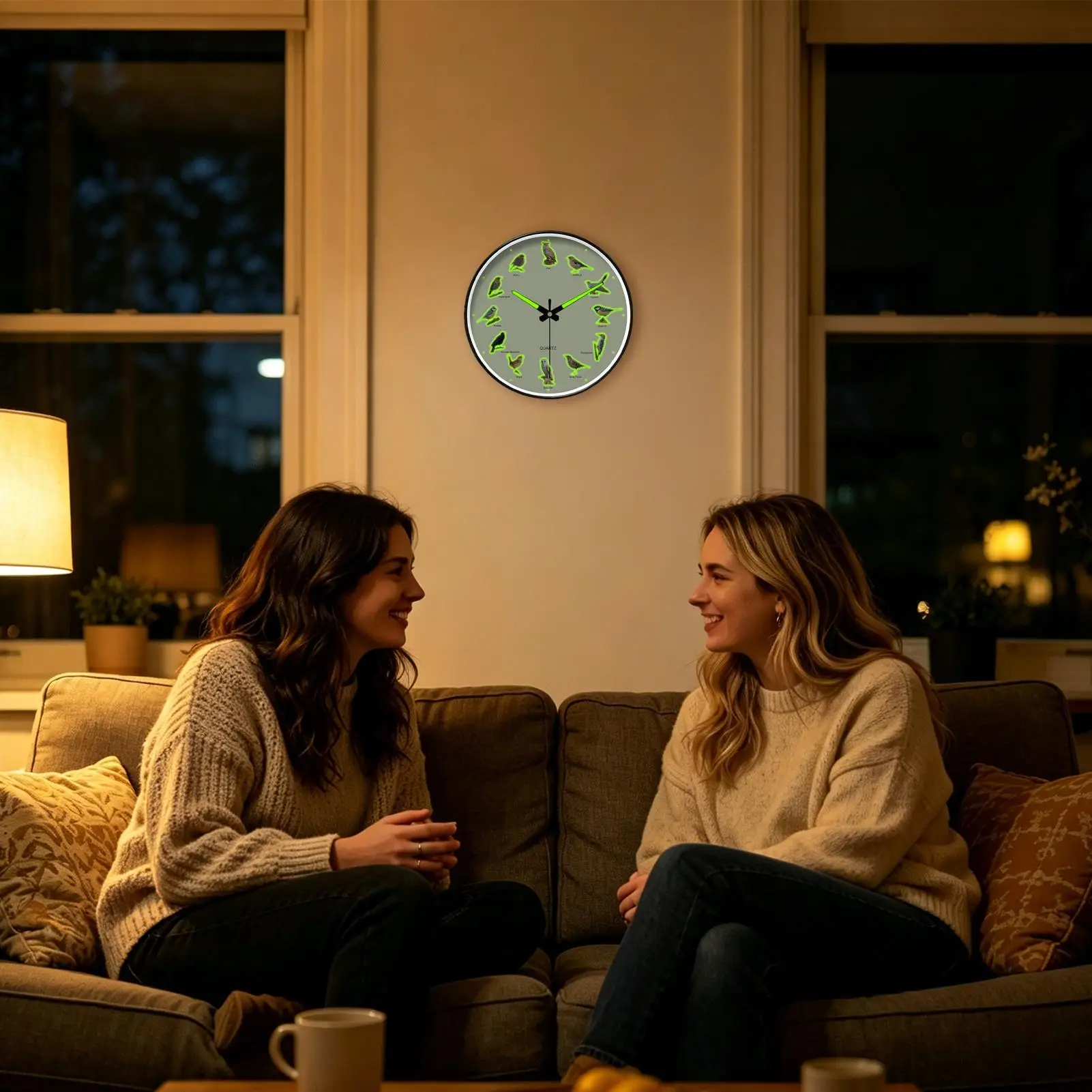 Kitchen Wall Clock Luminous Decorative Animal Art Easy To Read Animal Clock For Living Room Offices Classroom Dorm RV Garage Gym