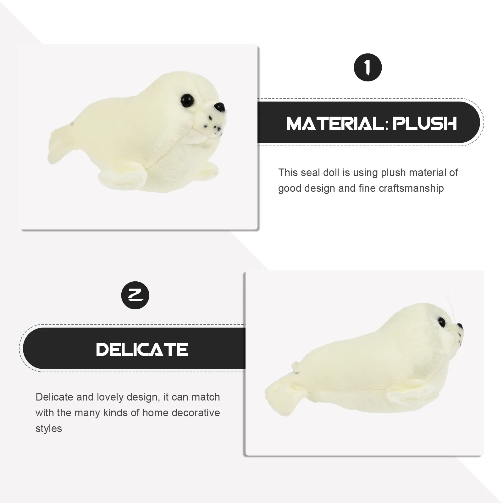 Plush Seal Toy Stuffed Toys Simulation -shaped Student Decor Modeling