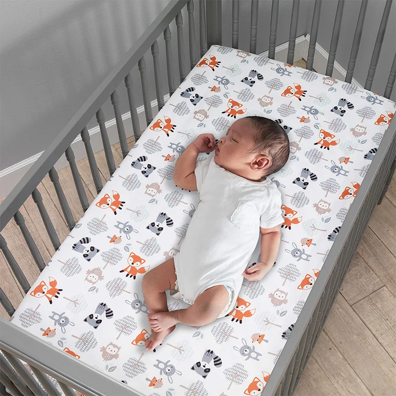 Newborn Bedding Crib Bumper Sheet Set Cartoon Cute Animal Comforter Baby Cot Bedding Sets