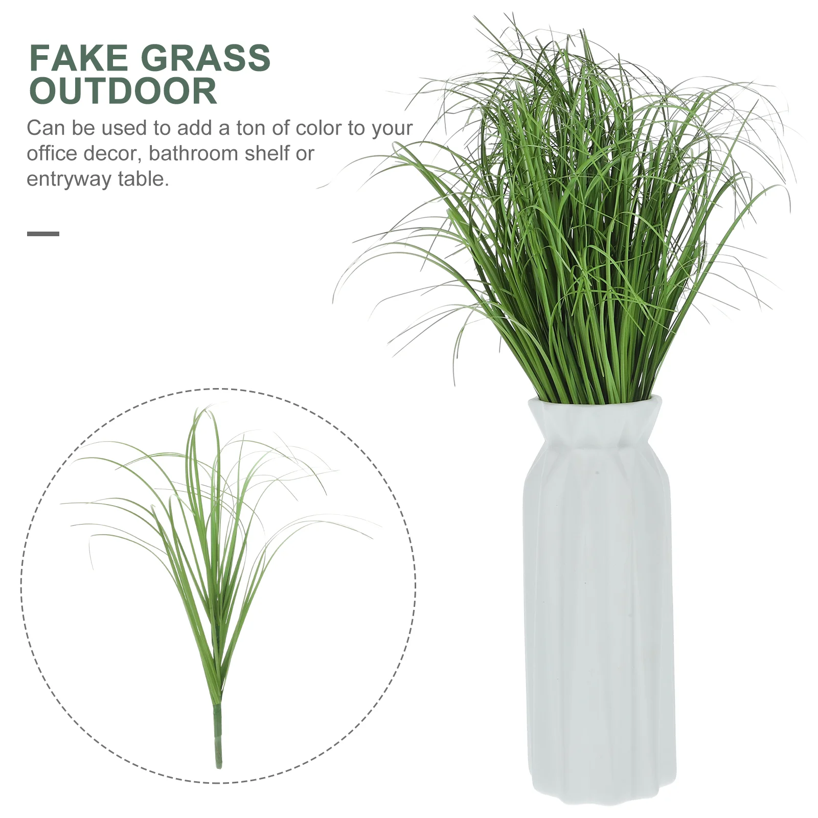 12 Pcs Synthetic Grass Artificial Green Stem Fake Outdoor Simulation Model Home Decor