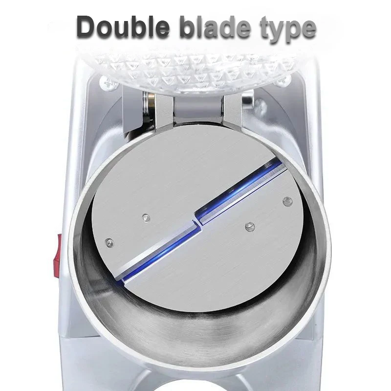 كسارة الجليد الكهربائية شفرة مزدوجة 85 كجم/ساعة ماكينة حلاقة عصير مخروط الثلج كتلة الجليد كسر طاحونة الحليب الشاي متجر معدات الحلاقة الجليد