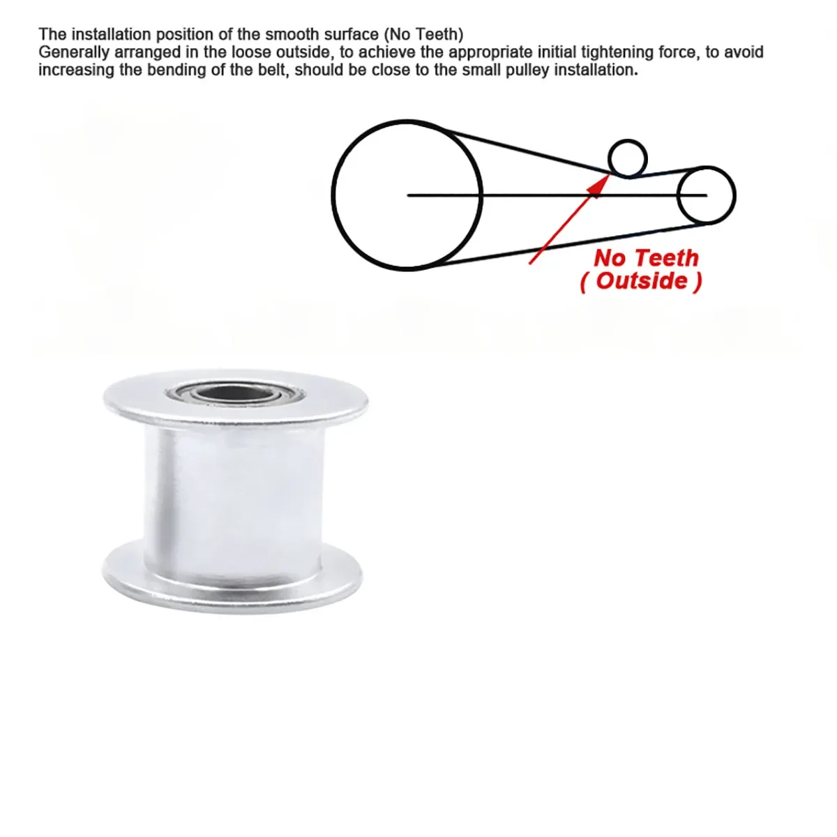 OD 35mm Toothless Idler Timing Pulley For Width 10/15/20/25/30mm Timing Belt Bearing Idler Gear Pulley 5/6/7/8/10/12/15mm Bore