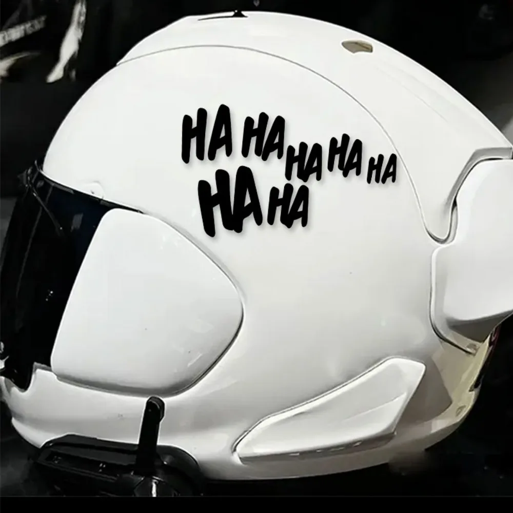 

2D плоская виниловая наклейка Haha с мотоциклом, водонепроницаемая, устойчивая к царапинам, для украшения шлема, бака, скутера и кузова