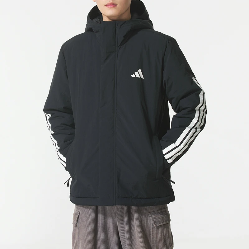 Adidas Hooded Insulated Climawarm Comfortable and Versatile Windproof and Warm Sports Casual Zippered Thickened Hooded Cotton Jacket for Men