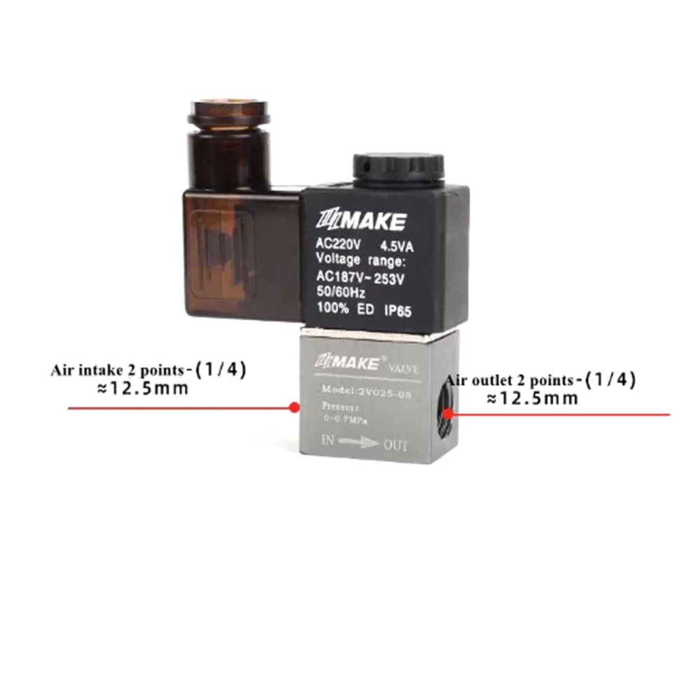 

Pneumatic Component Solenoid Valve MAKE 2V025-08 AC220V Two-position Two-vent Valve Switch