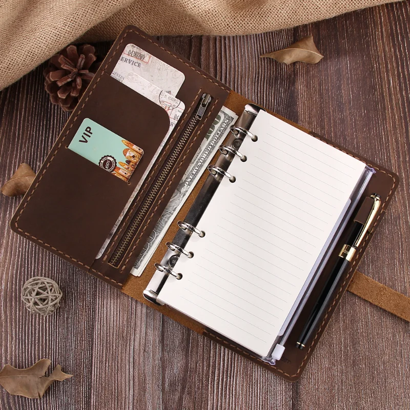 

A6 vintage handmade notepad metal binder with detachable and replaceable core