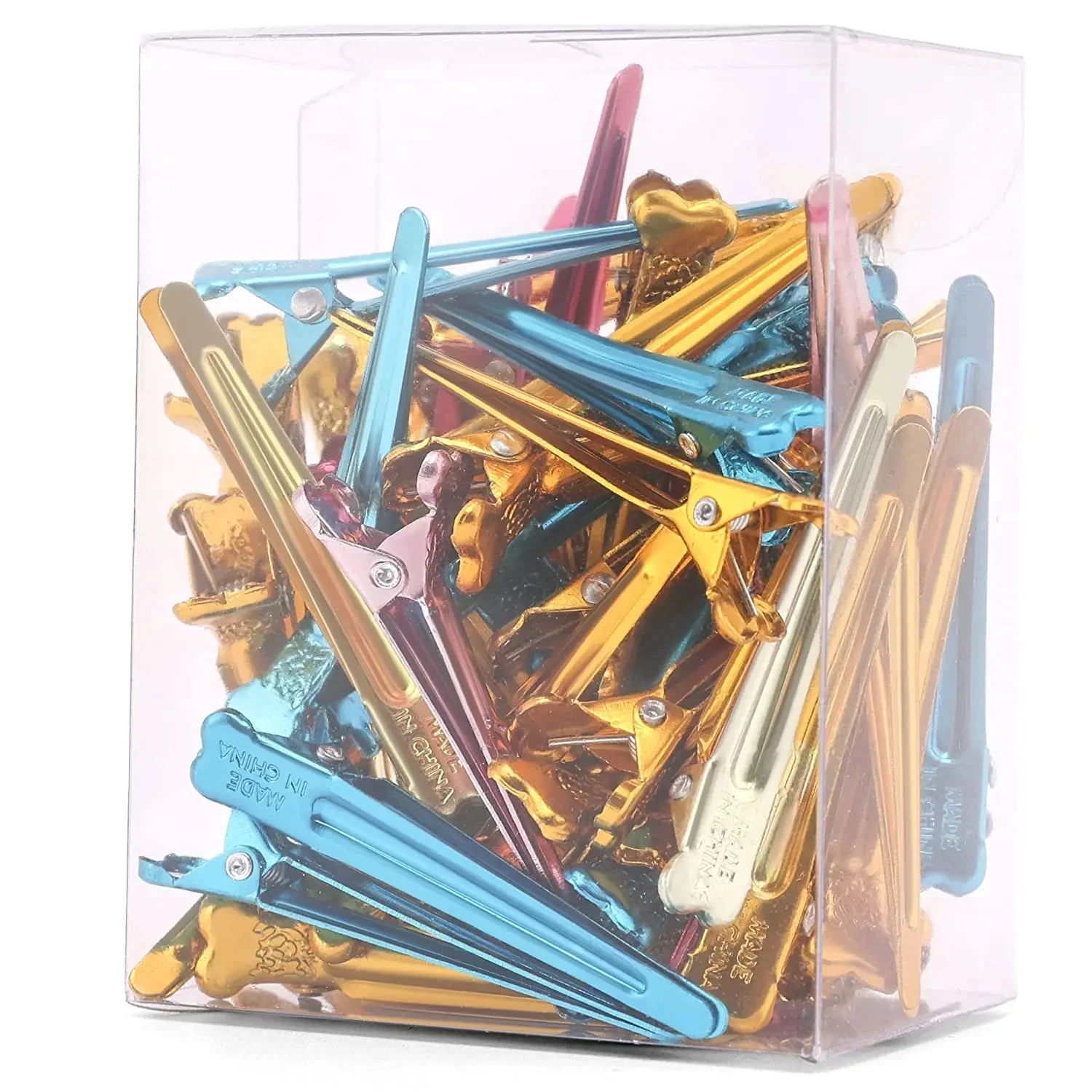 Professional Heat-Resistant Metal Hair Clips Set Durable for Home Haircuts & Salon Styling - Hairdresser Quality Hairpin Box