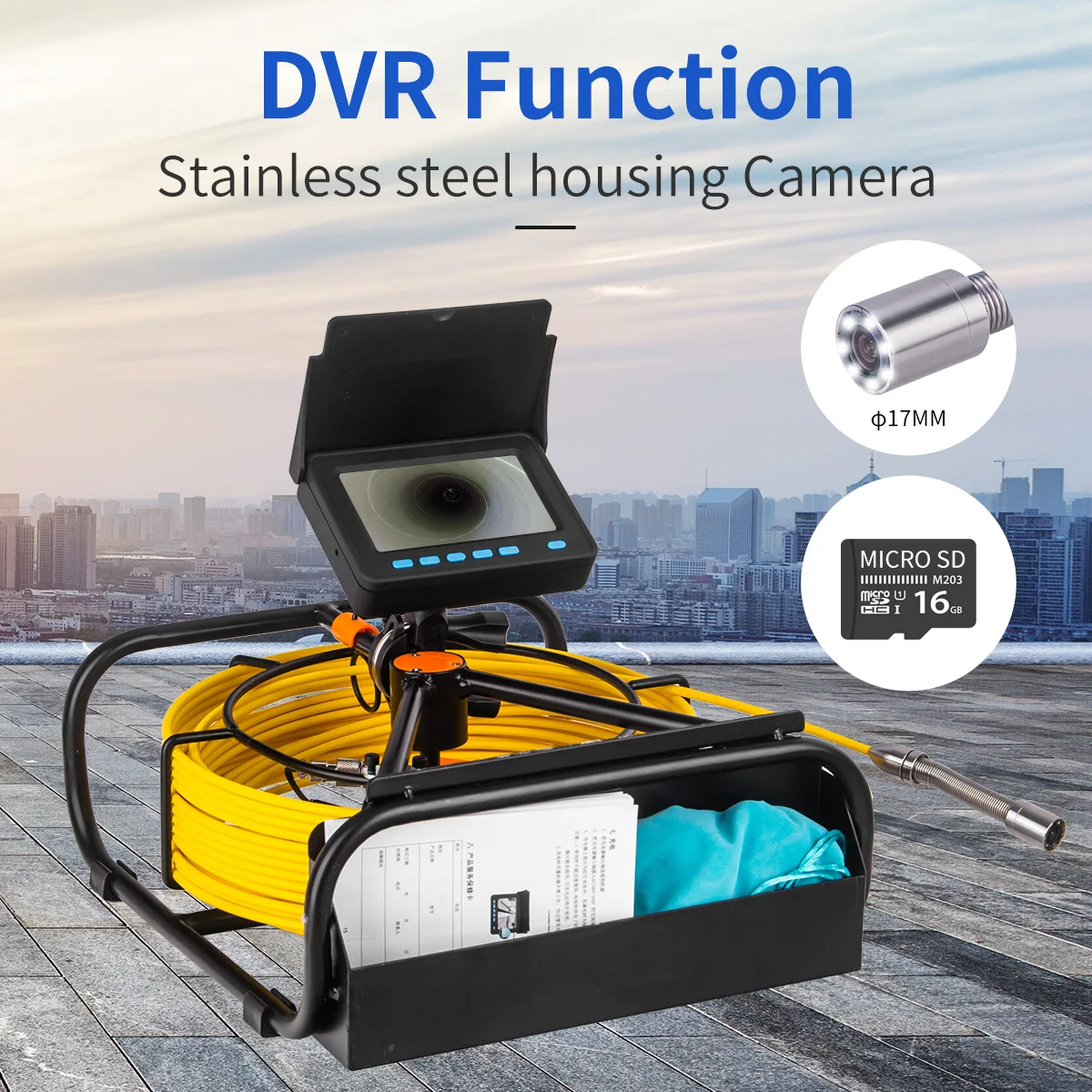 Digital Video Recorder Underwater Wifi Security Analog Pipe Inspection Camera For Swimming Pool Pipe