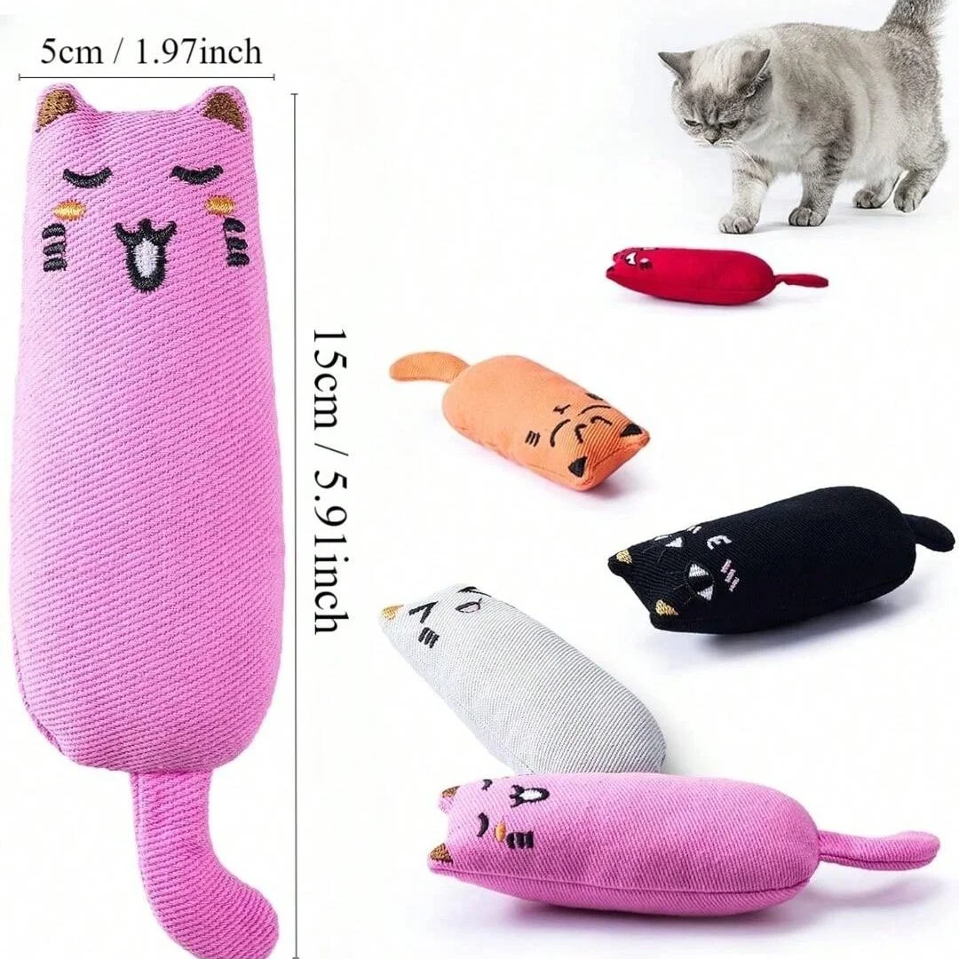 Bite Resistant Catnip Toy for Cats,Catnip Filled Cartoon Mice Cat Teething Chew Toy