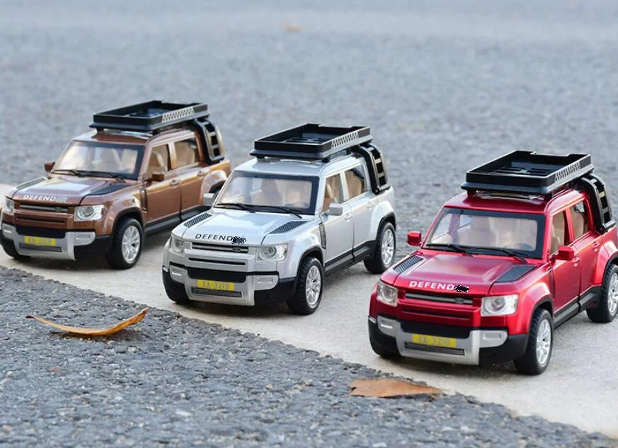 1:32 Land Rover DEFENDER tout-terrain alliage modèle de voiture son lumière enfant jouet retirer jouet voiture Collection décoration mode Orname