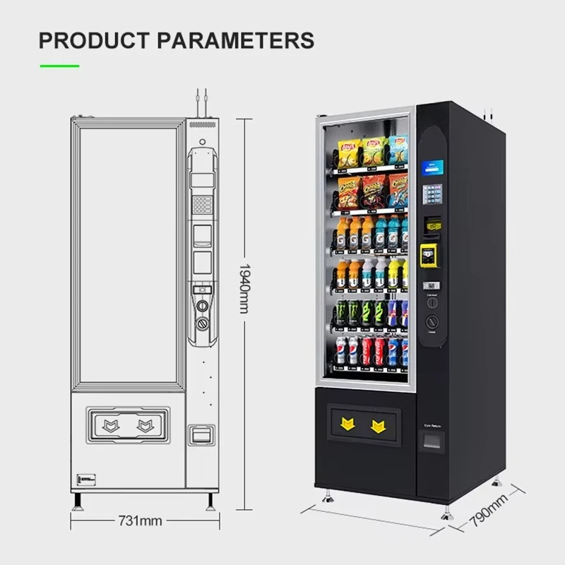 Small Cold Beverage Mini Combination Snack Beverage Vending Machine SDK 5-inch Cloud-based Management Multiple Payment Options
