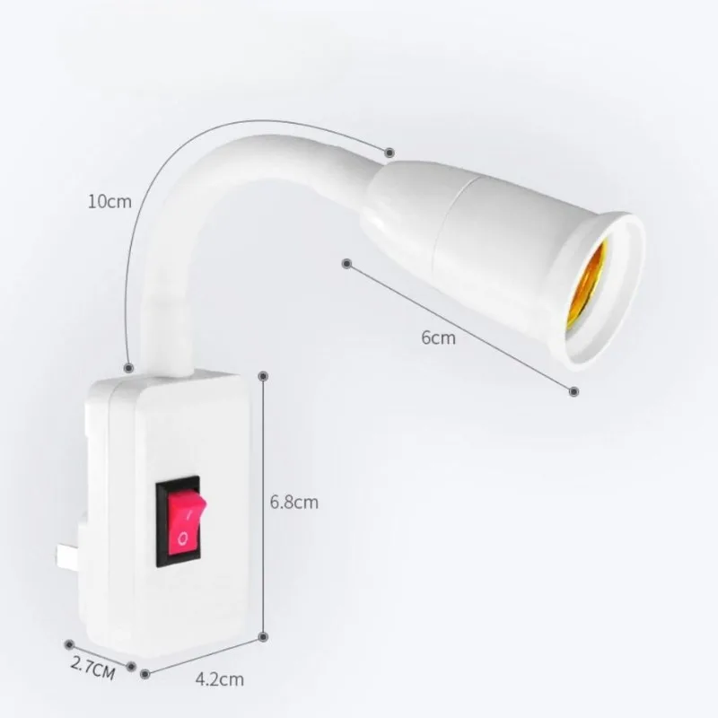 Adattatore presa E27/E26 con interruttore On/Off lampadina lampadina 360 gradi spina flessibile usa per luce notturna coltiva luci lampada da tavolo