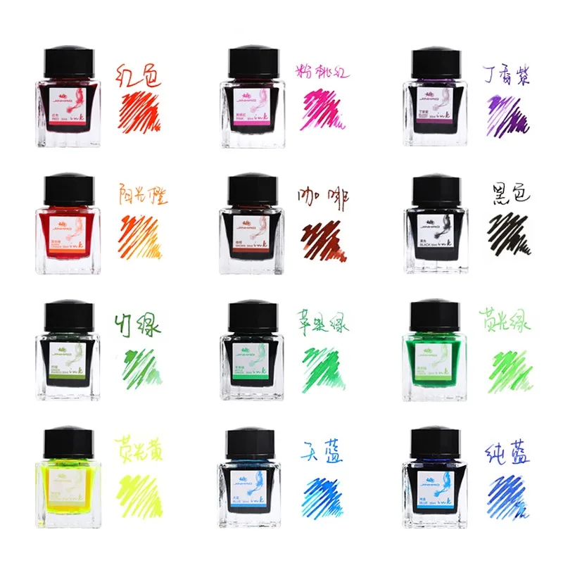 JINHAO 30ml varios colores tinta de vidrio tinta embotellada pluma estilográfica recarga de tinta cartucho escuela escritura suministros de oficina papelería