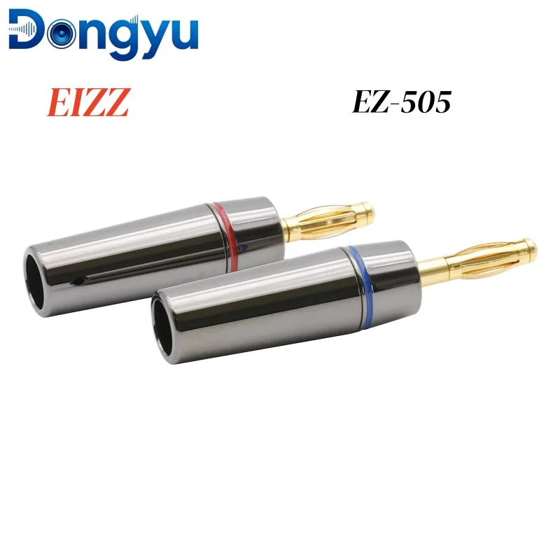 EIZZ EZ‑505 Gold‑Plated Pure Copper Banana Plug, Male Audio Plug Connector for Speaker Tube Amplifier