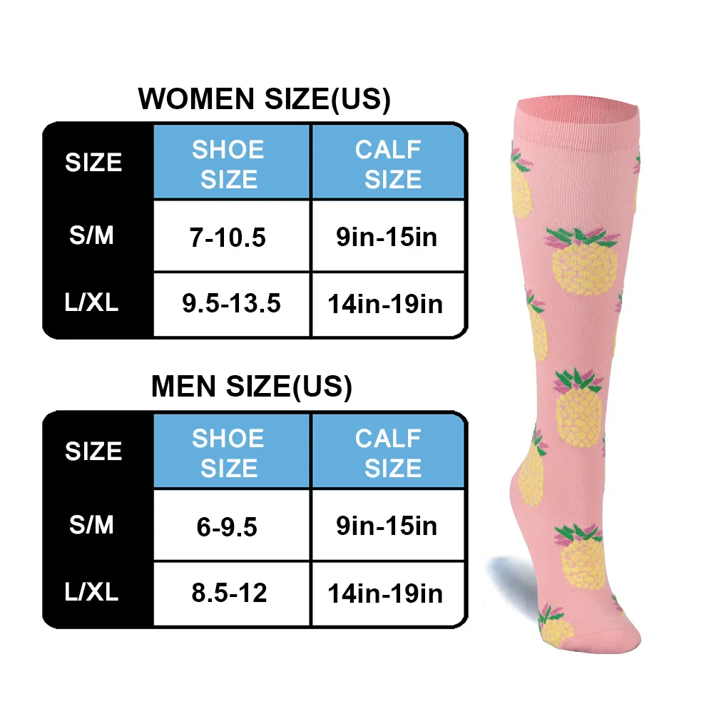 1 Pair S-XXL Large Size Compression Socks Doctor Nurse Golfs Tube Fit Medical Edema Diabetes Varicose Veins Soccer Men Stockings