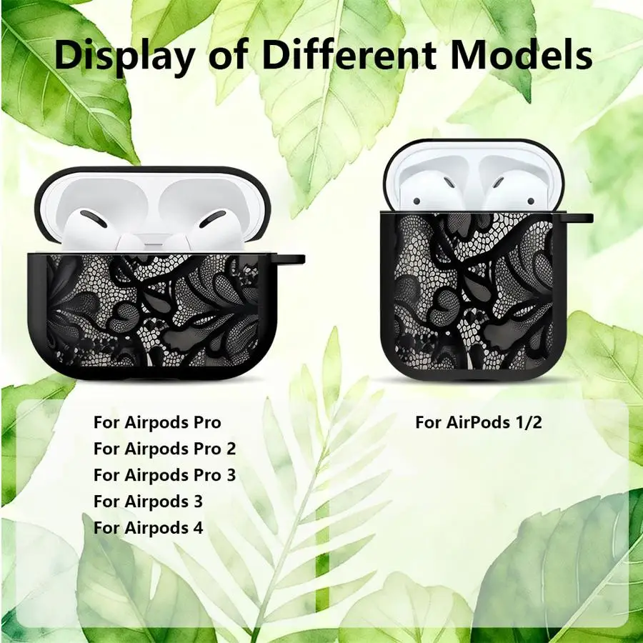 Cartoon Lace Flower Pattern Case For Airpods 3 2 1 Pro Pro2 4 Pro3 Earphone Cases Cover