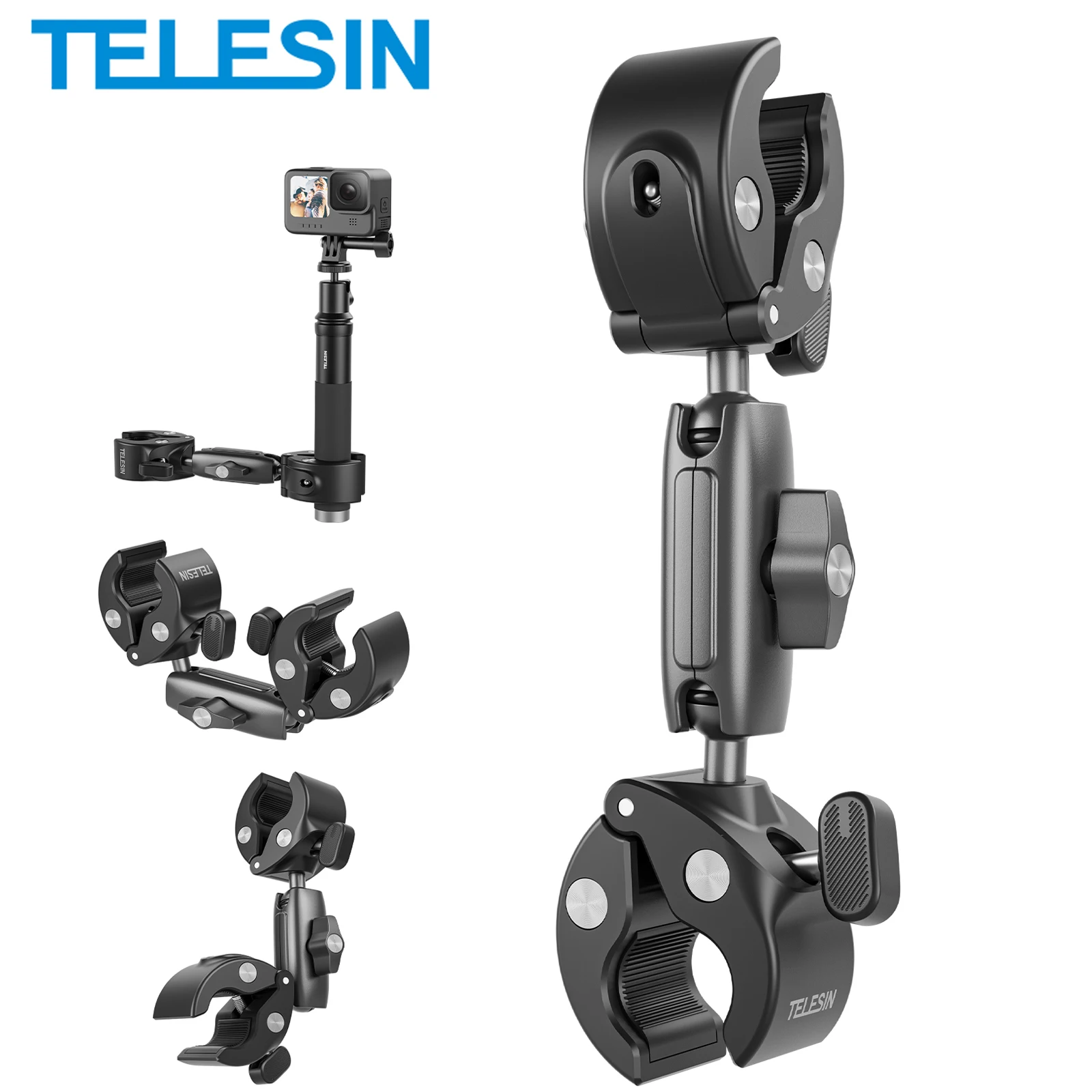 TELESIN 1750mAh Batteria Endurenzione GoPro Hero 12 11 10 9 Batteria 3 Slot TF Card Contenitore di Caricabatteria per GoPro 9 10 11 12