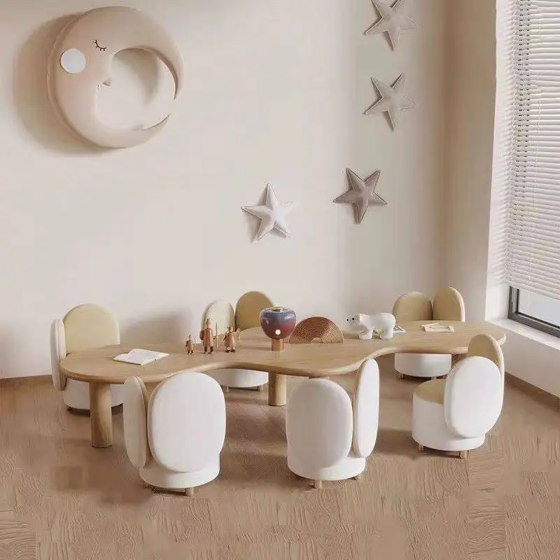 

Children's tables and chairs Kindergarten early education training Reading painting Handmade tables Overhead entertainmen