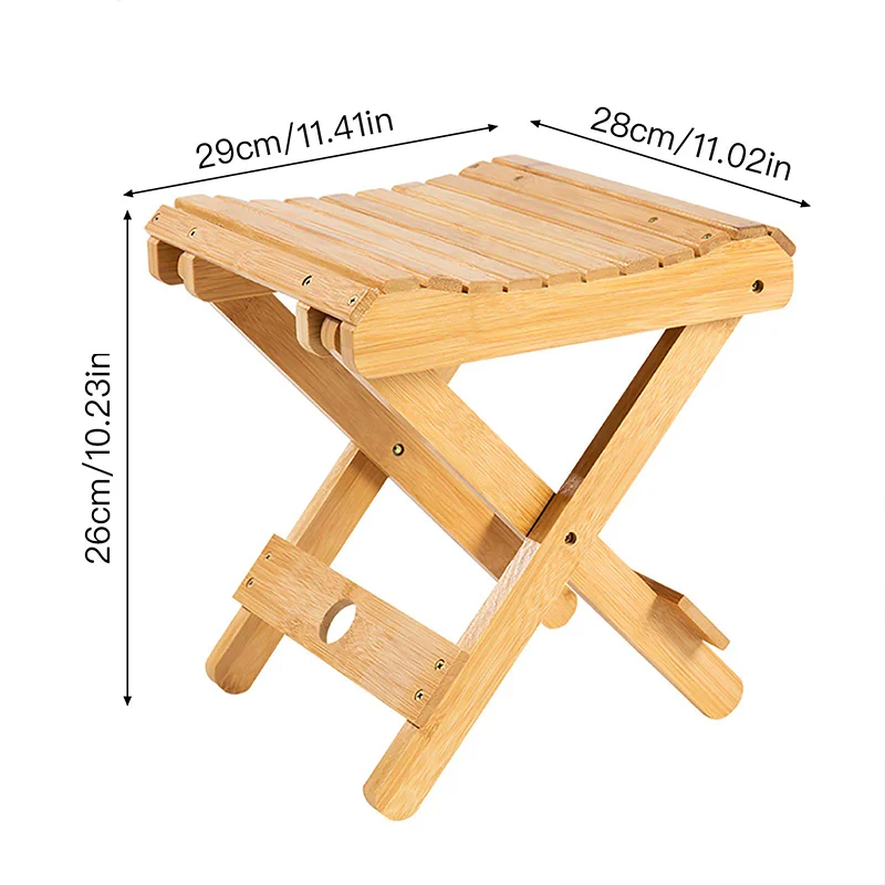 Folding Chair Collapsible Bamboo Stool Portable Fold Beach Chair for Fishing Bamboo Stool Seat Shoe Changing Stool Furnitures