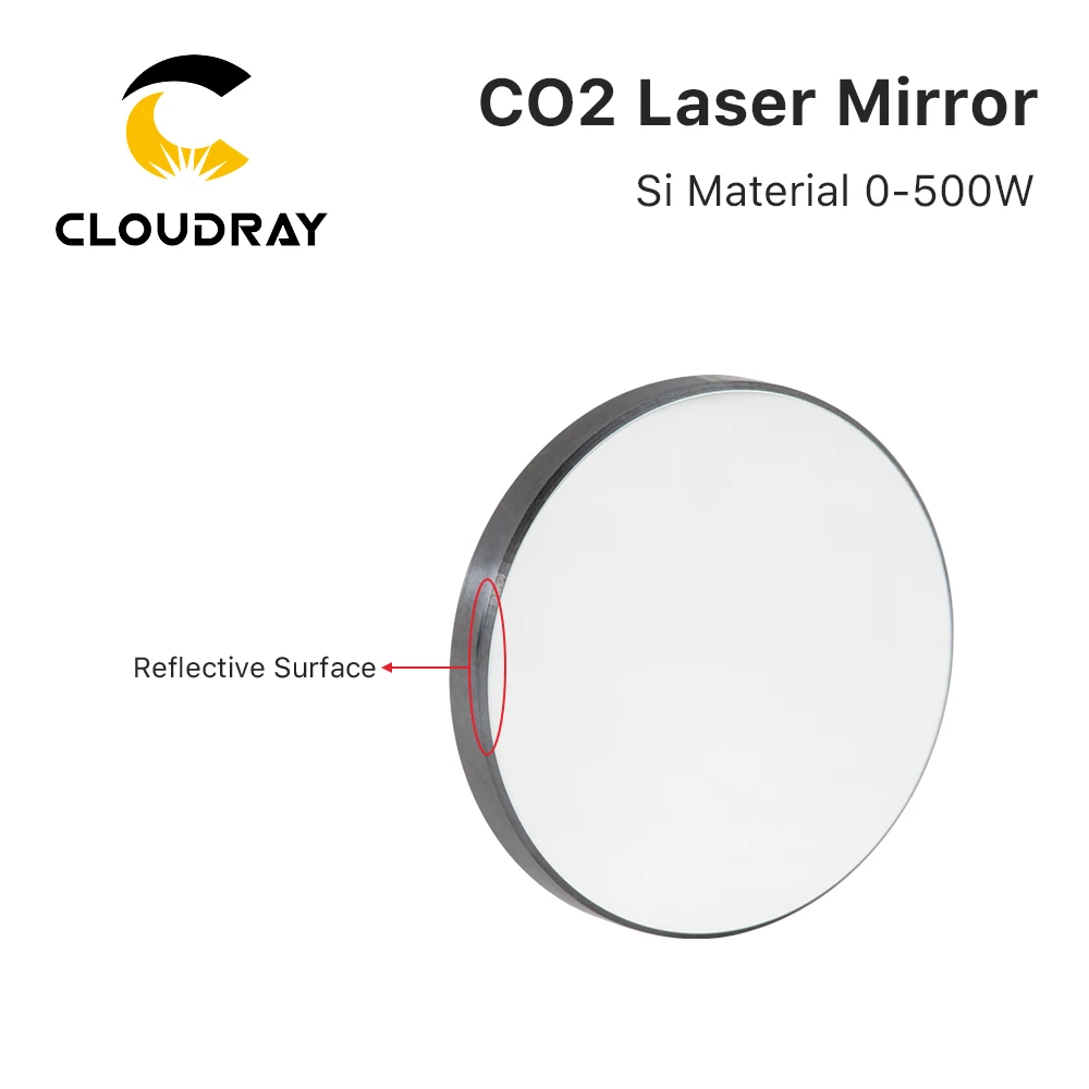 Cloudray 500W Co2 Laser Si Reflective Mirrors Lens Refiectivity 99.6% Black-Coating Reflector Lens for CO2 Laser Engraver