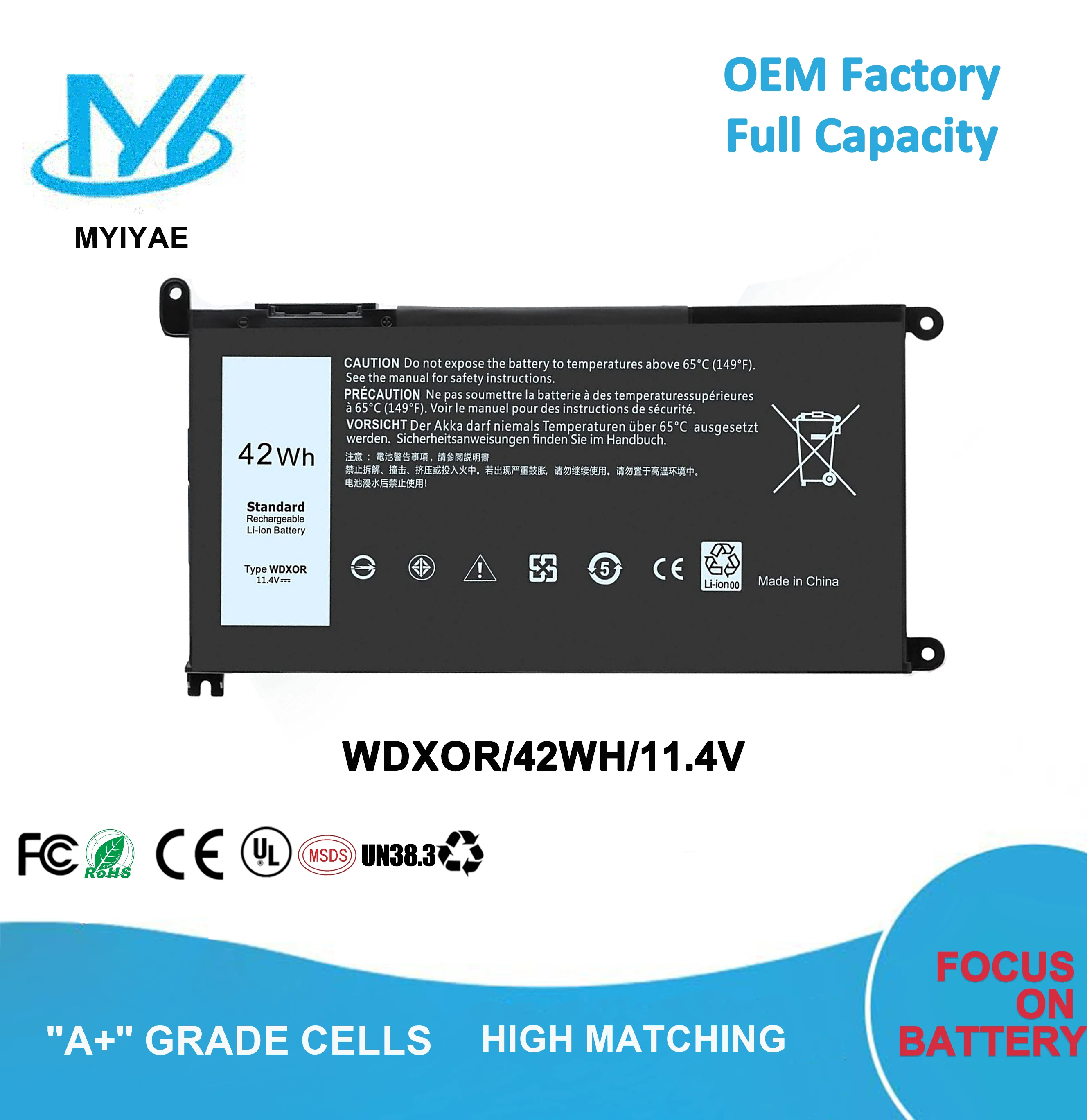 

Brand New Battery WDX0R/WDXOR For D-ell Inspiron 13 5368 5378 5379 7368 7378 14 7460 P58F FC92N 3CRH3 T2JX4 CYMGM P69G001 0C4HCW