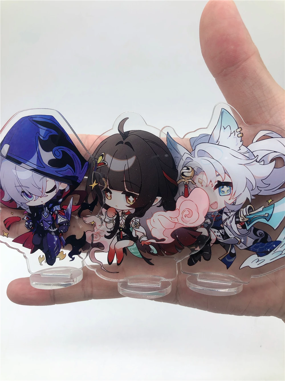 8cm Anime Game Honkai Star Rail Moze Feixiao Lingsha Cosplay Stand Plate Cartoon Figure Character Model Prop