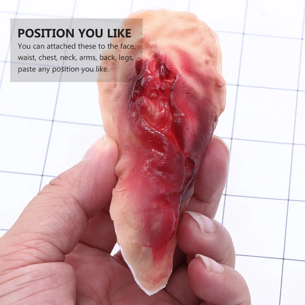 

3D-наклейки на Хэллоуин: реалистичные водонепроницаемые гибкие резиновые наклейки с имитацией шрамов для косплея и школьных представлений