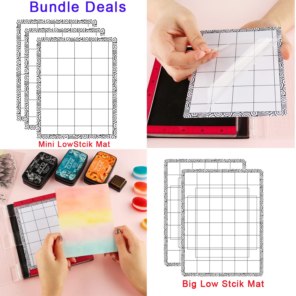 

6~13pcs Mini / Big Size Stick and Stamp Mat Bundle Deals Useful for Creating Straight Lines Christmas Craft Scrapbooking Tools