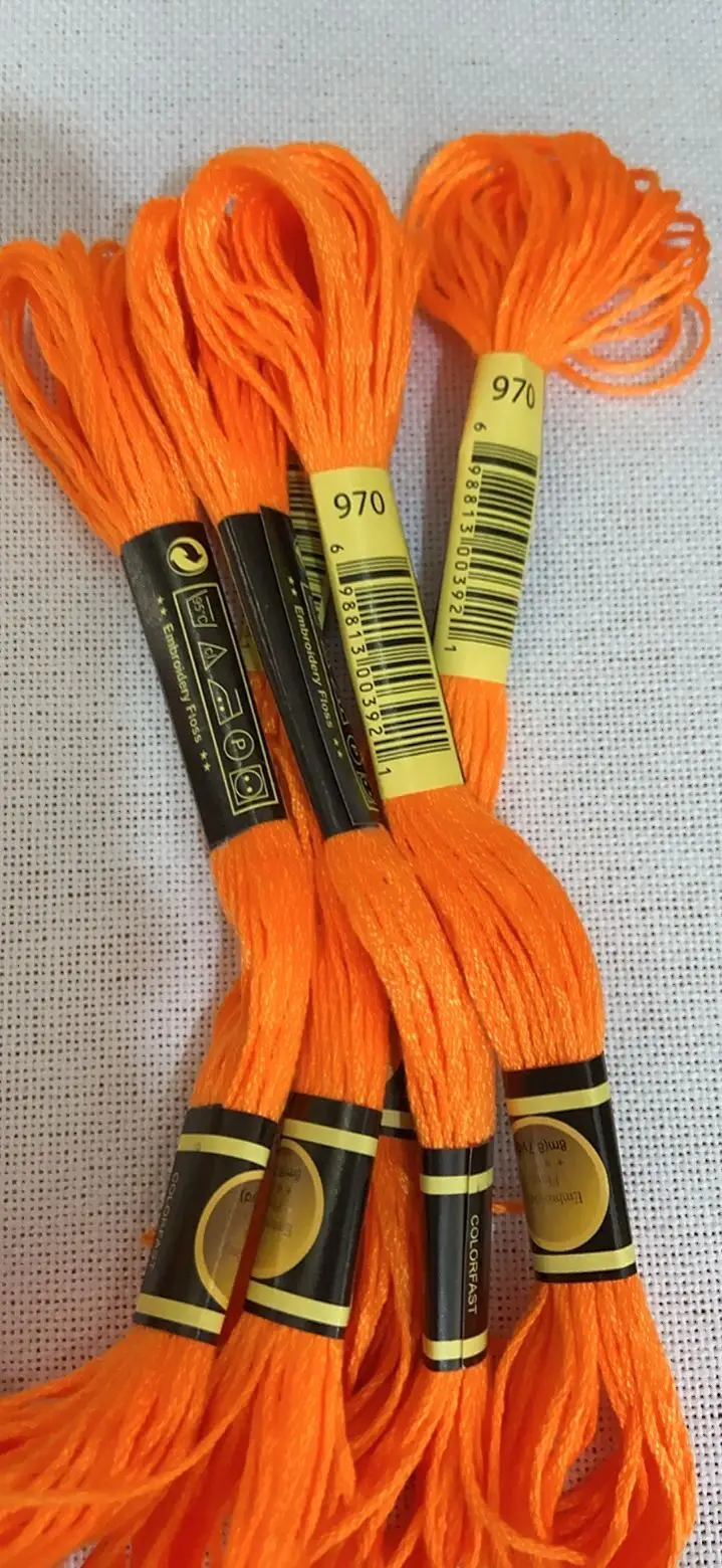10PCS/COLOR  Set Cross Stitch Thread Embroidery Floss For Beginners DIY Craft Bracelet  Skein No Repeat Rainbow DMC CODE 970